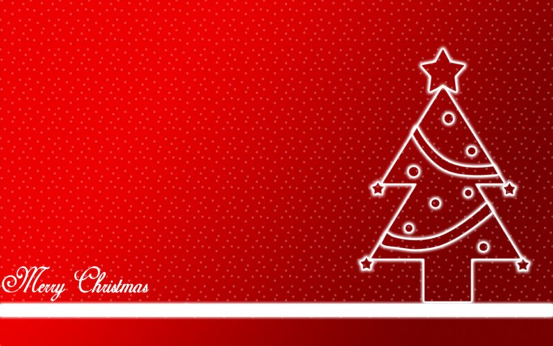 White Outline Christmas Tree