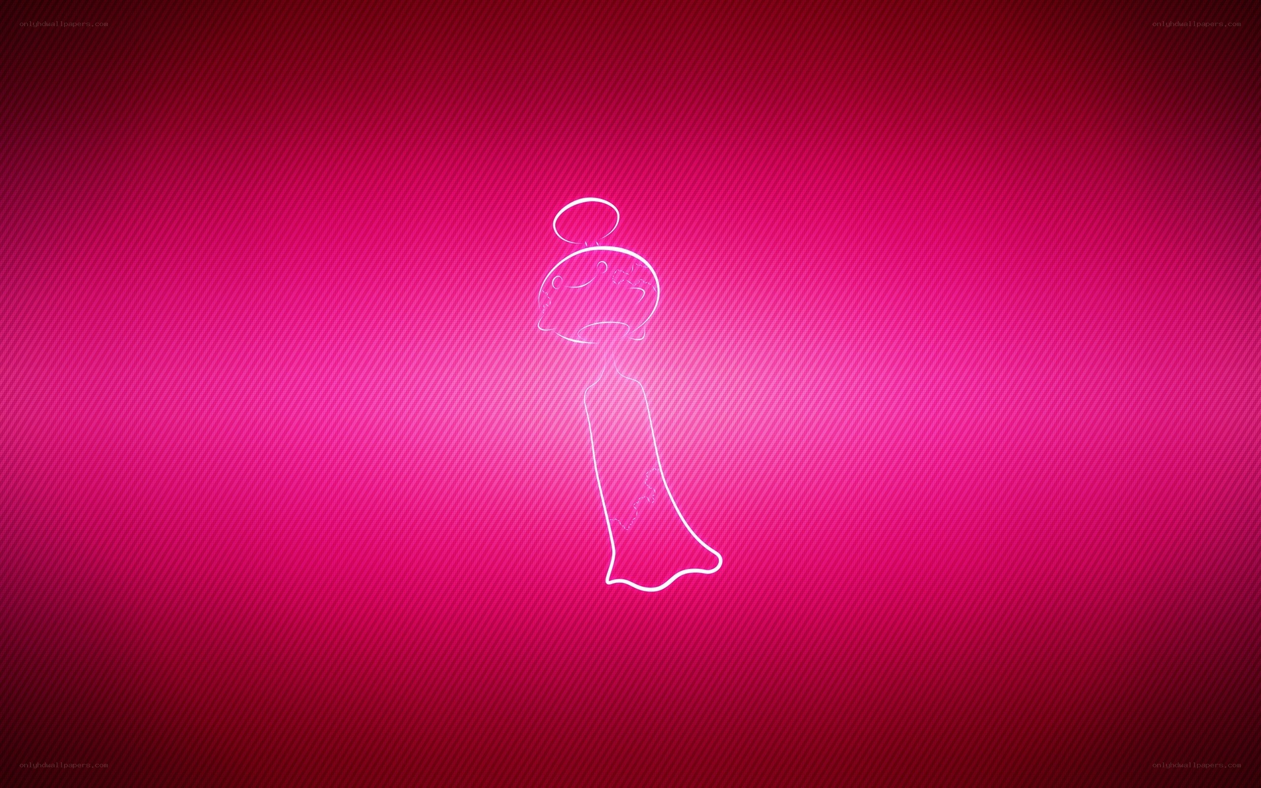 white outline figure on pink