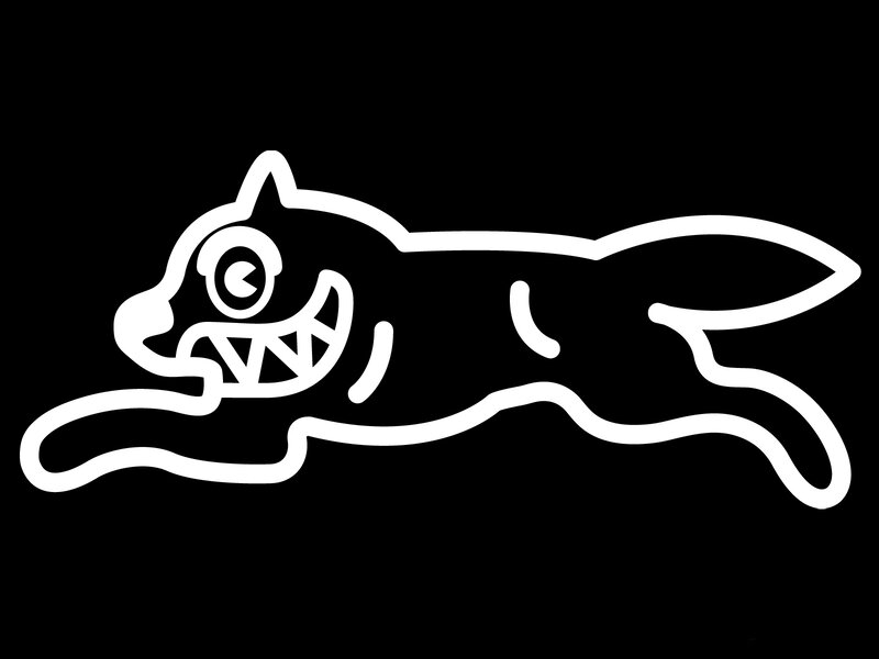 white outline of a running cat