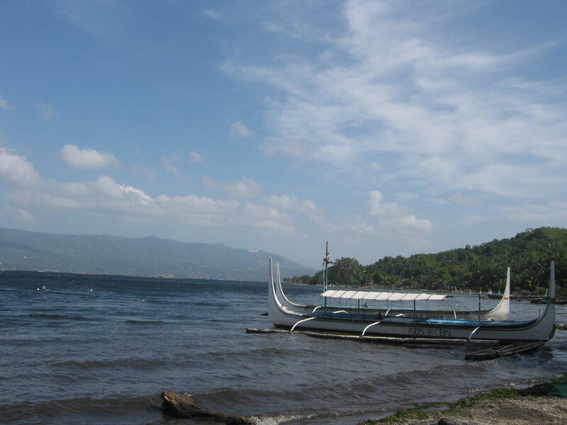 White Outrigger Boat