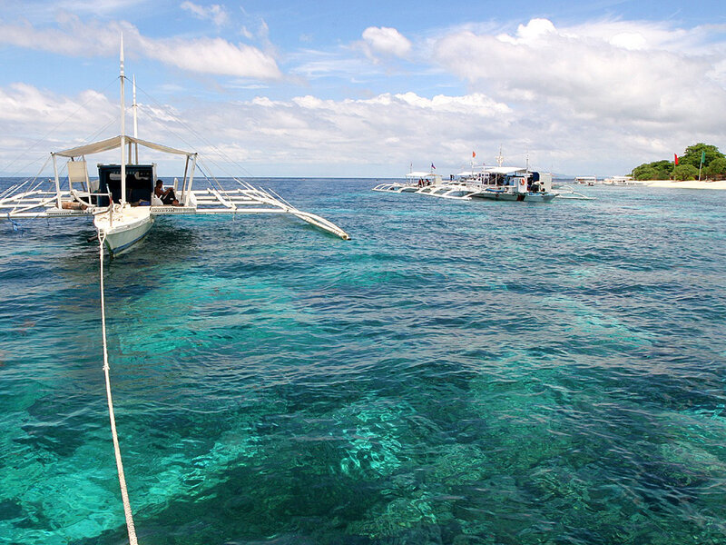White Outrigger Boats
