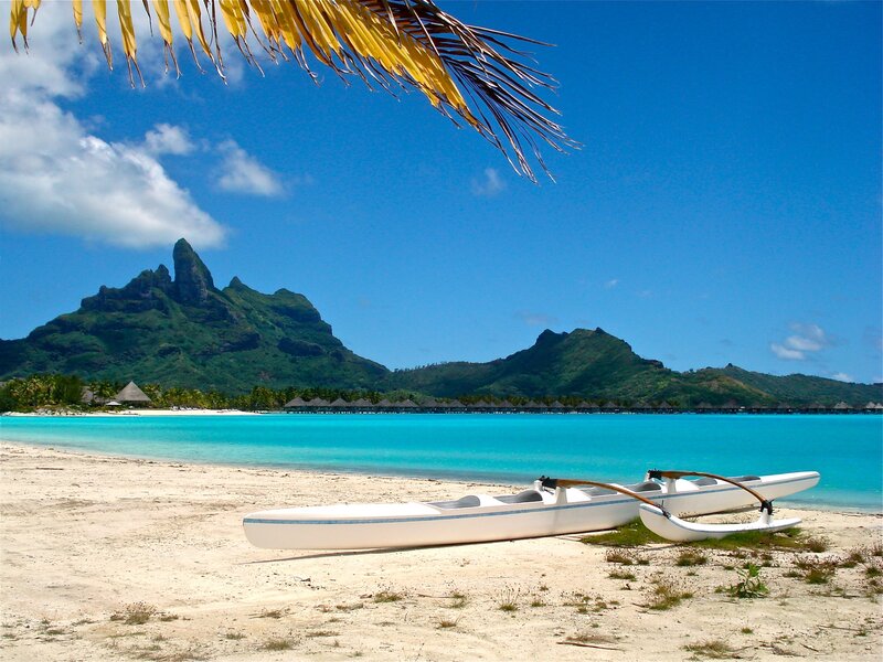 White Outrigger Canoes