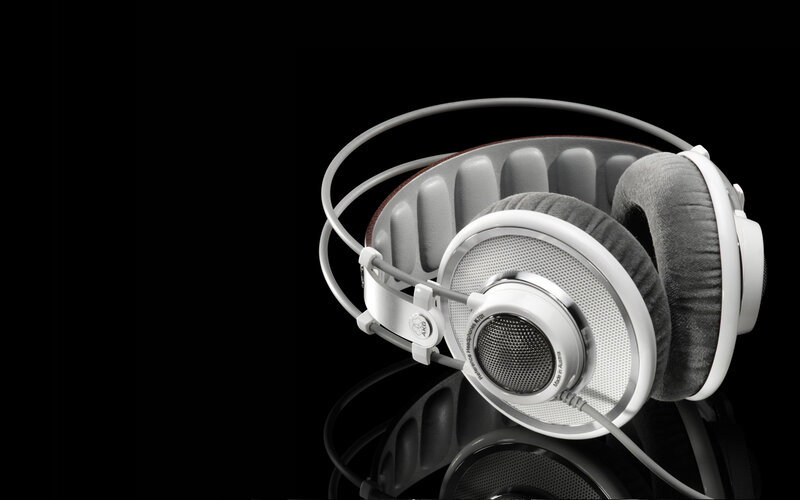 White Over-ear Headphones — Black, Dramatic, Photograph, Headband, Earcup