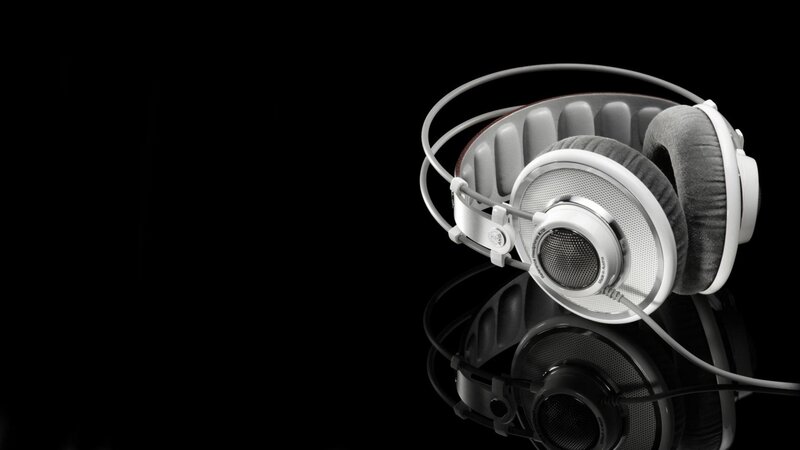 White Over-ear Headphones — Black, Dramatic, Photograph, Reflection