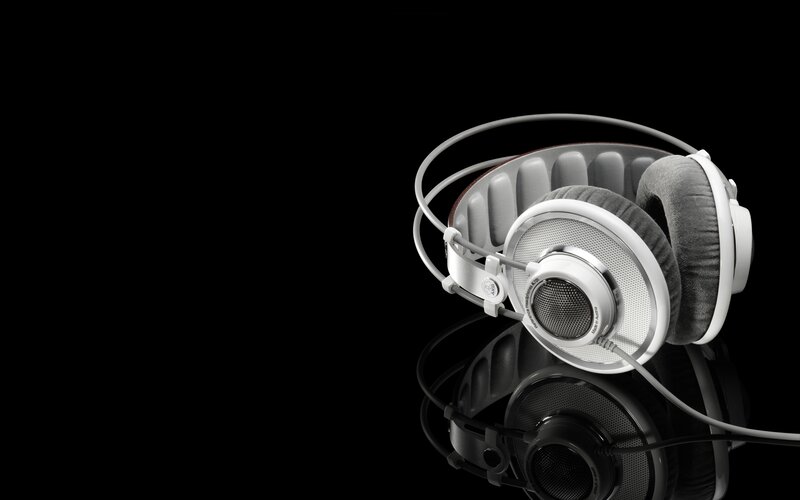 White Over-ear Headphones — Black, Dramatic, Photograph