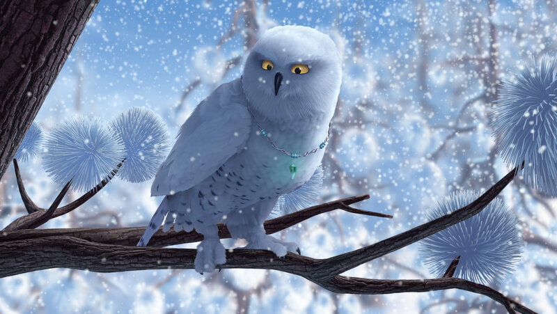 White Owl on Branch — Serene