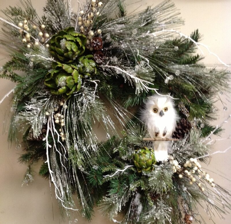 White Owl on Wreath