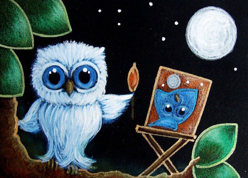 White Owl Painting