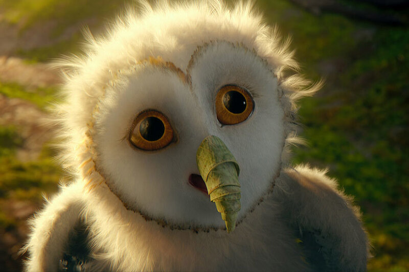 White Owl with Leaf