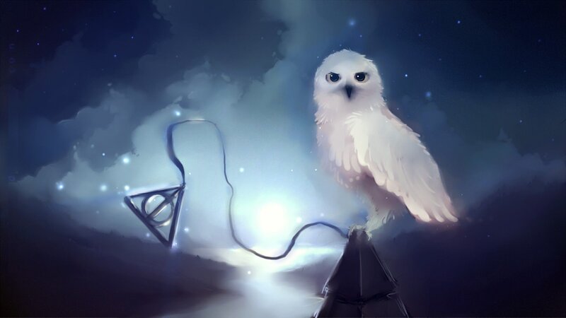White Owl with Wand — Dramatic