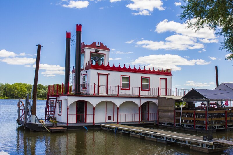 White Paddlewheel Boat — Serene