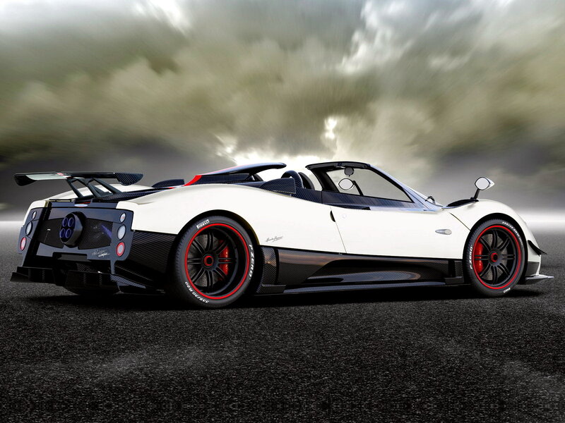 White Pagani Huayra Roadster — Dramatic
