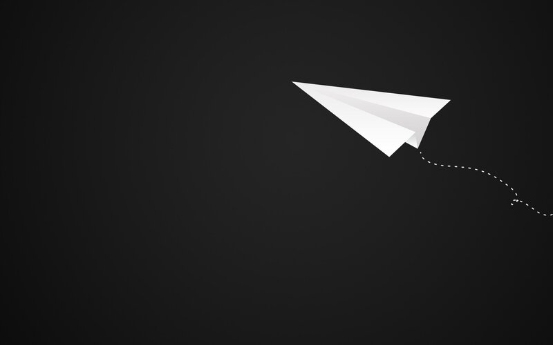 White Paper Airplane — Black