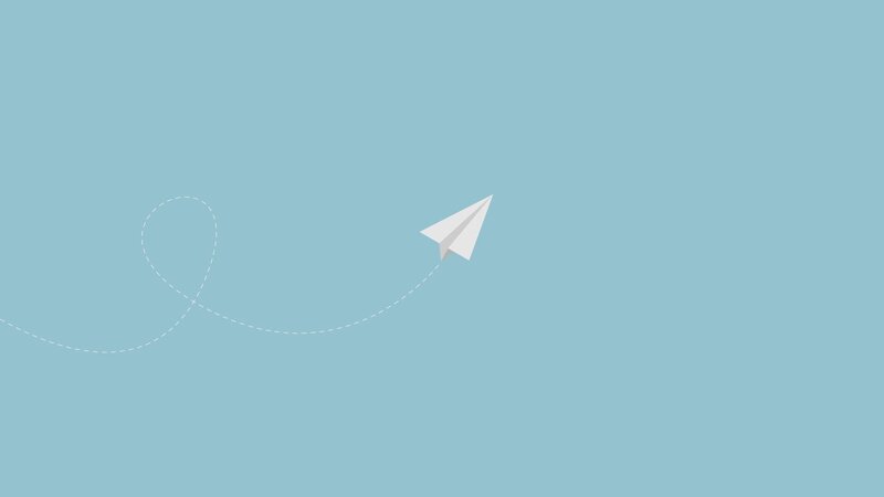 White Paper Airplane — Light Blue, Calm