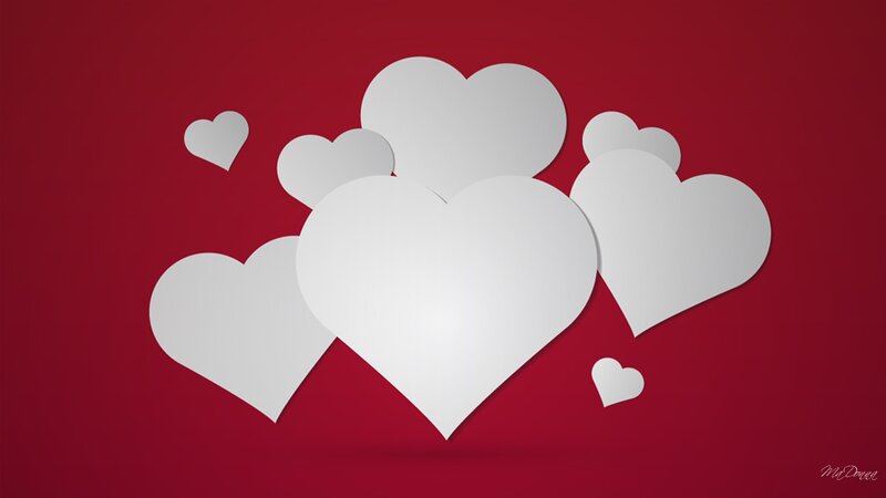 White Paper Hearts