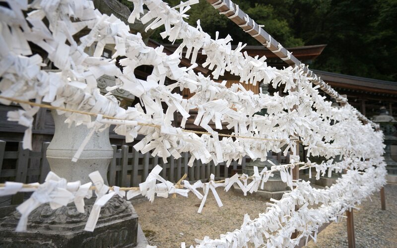 White Paper Strips on Rope