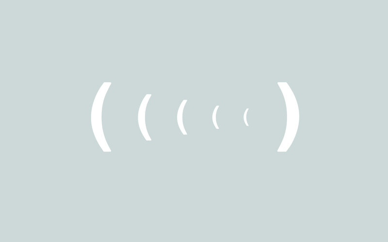 white parentheses on gray