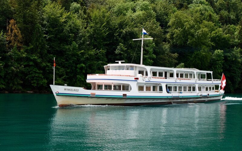 White Passenger Boat — Green