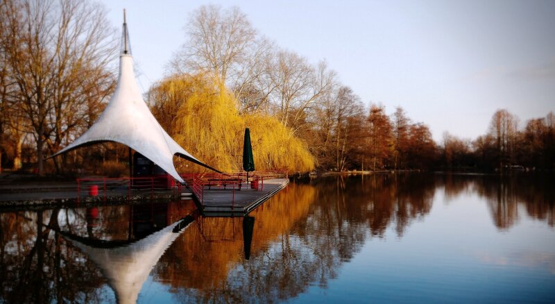 White Pavilion on Lake