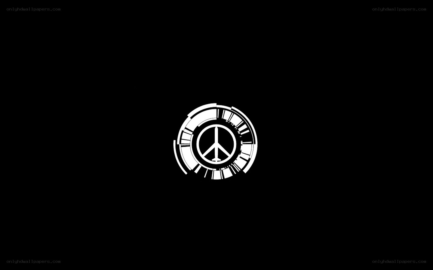 white peace symbol logo