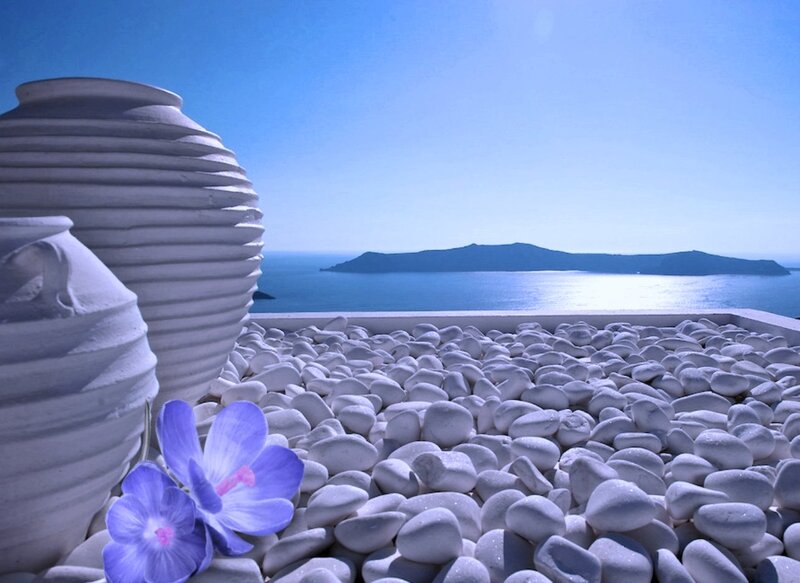 White Pebbles and Vases