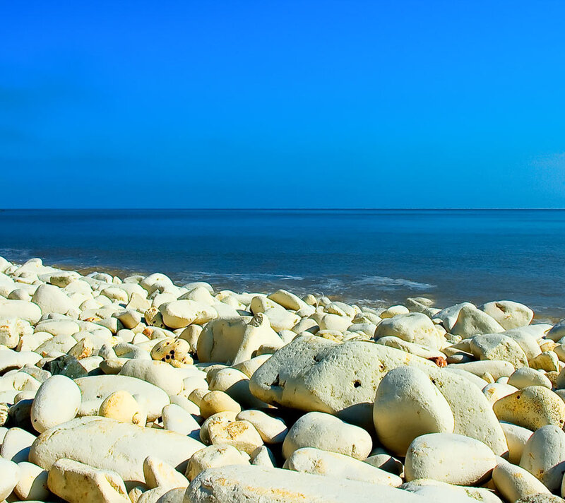 White Pebbles on Beach