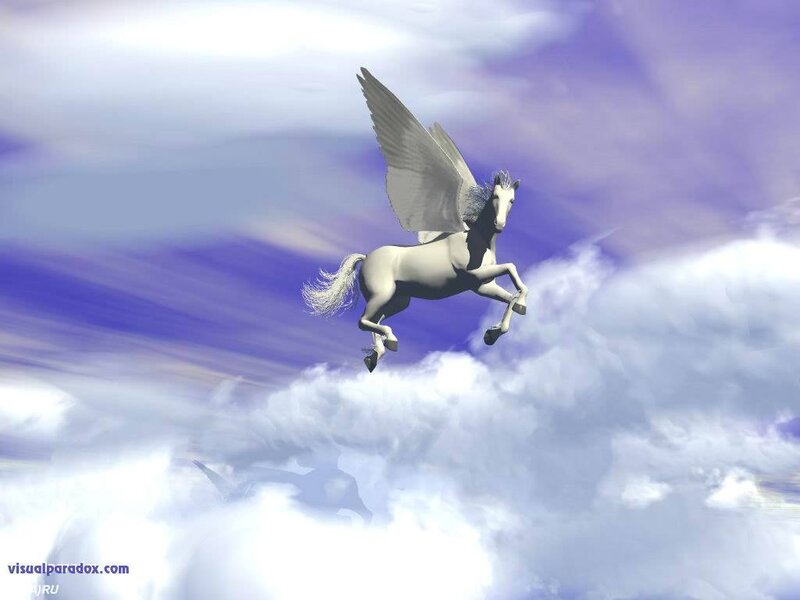 White Pegasus Flying — Serene
