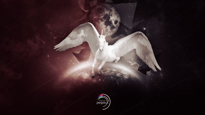 White Pegasus in Space — Black
