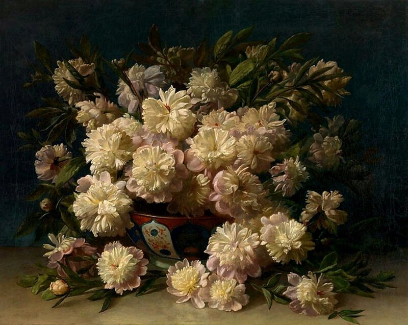 White Peonies in a Vase — Calm