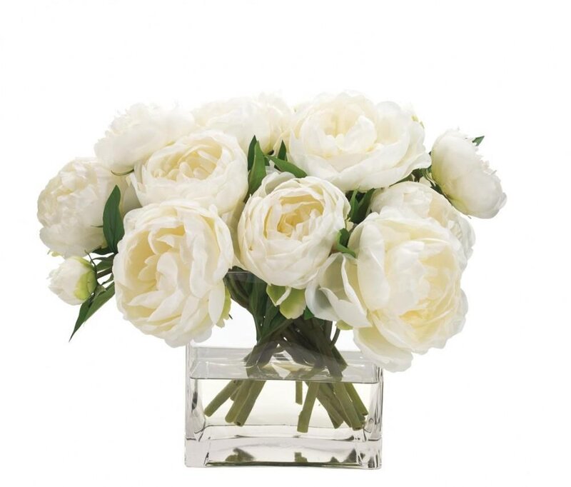 White Peonies in Vase — Calm