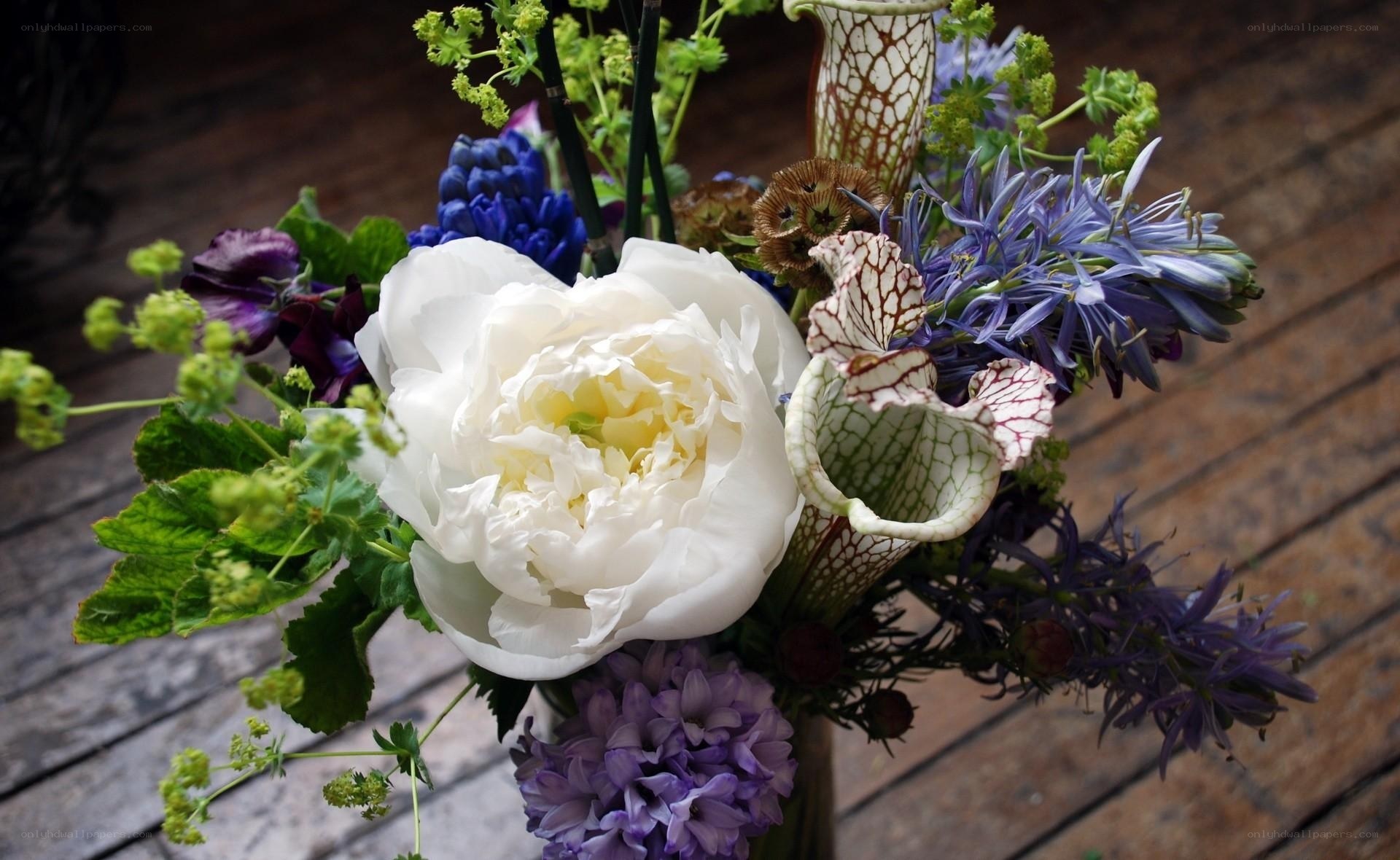 White peony bouquet