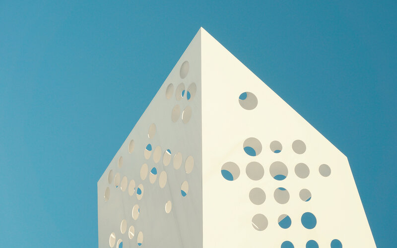 White Perforated Sculpture