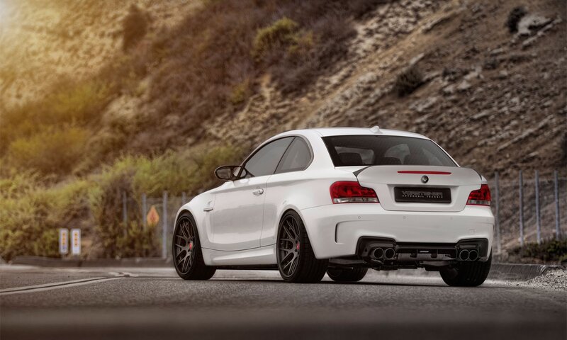 white performance car on road