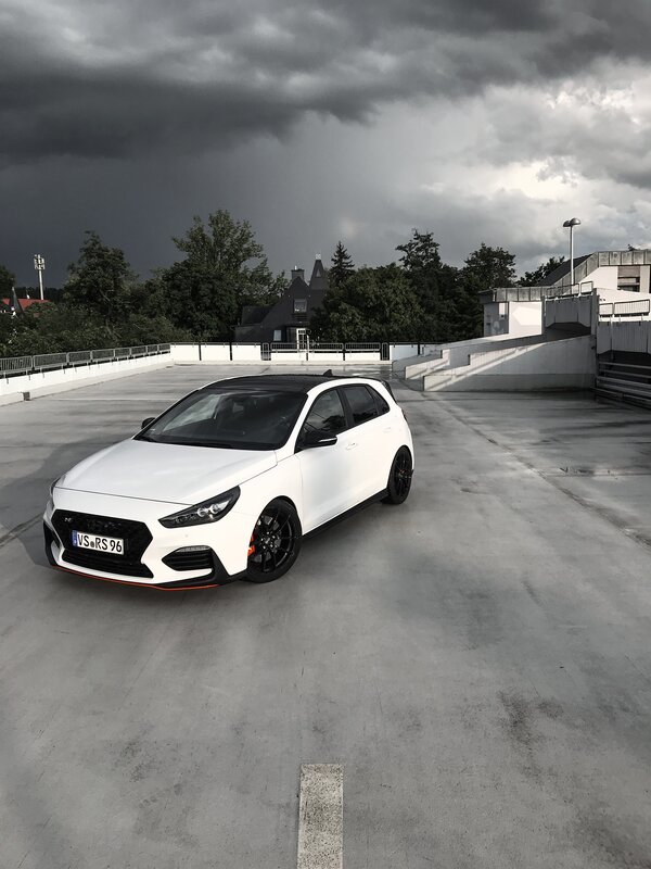 White Performance Hatchback — Dramatic