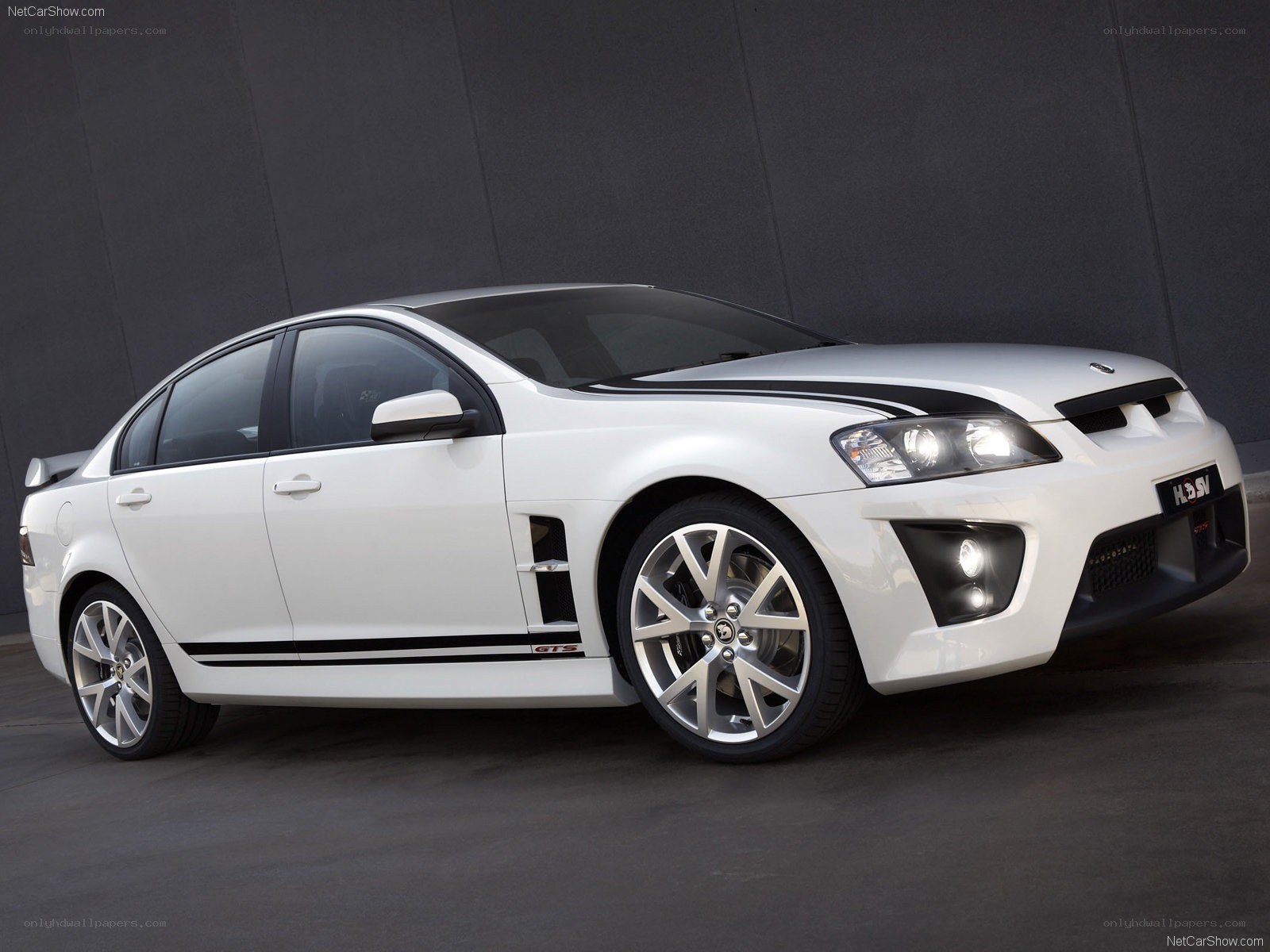 white performance sedan