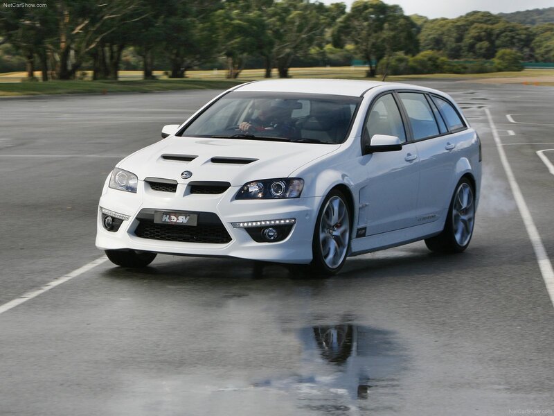 white performance station wagon
