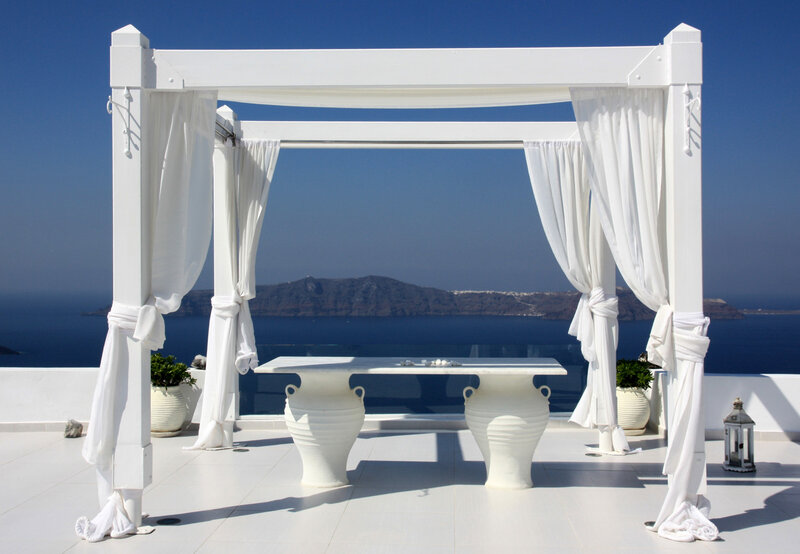 White Pergola with Table