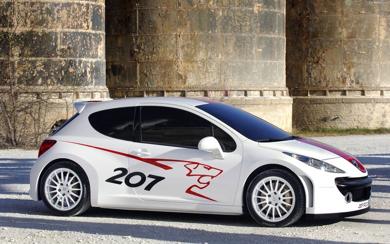 White Peugeot 207 Car — Dramatic
