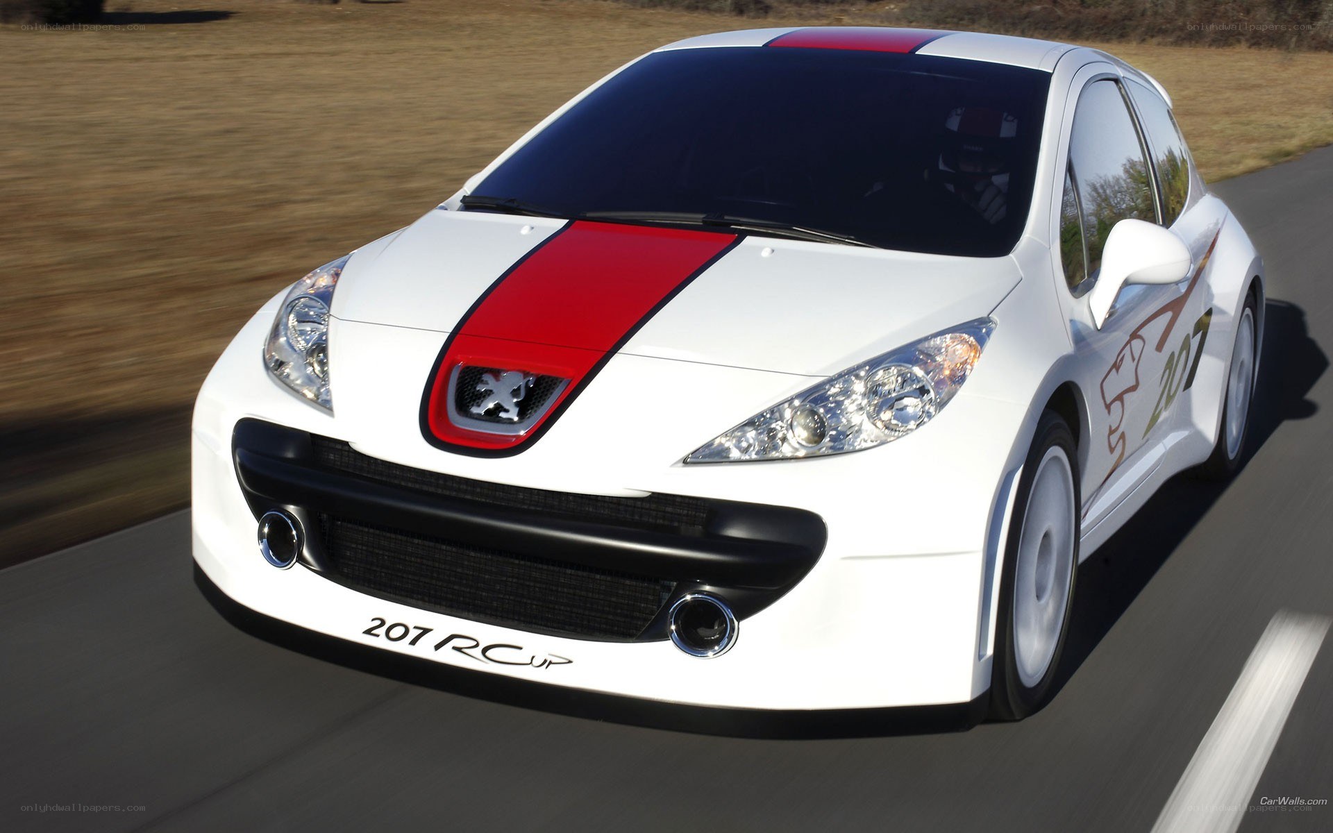 White Peugeot 207 RC Cup