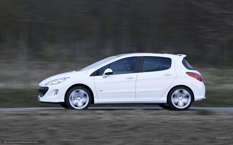 white peugeot 308 gt in motion