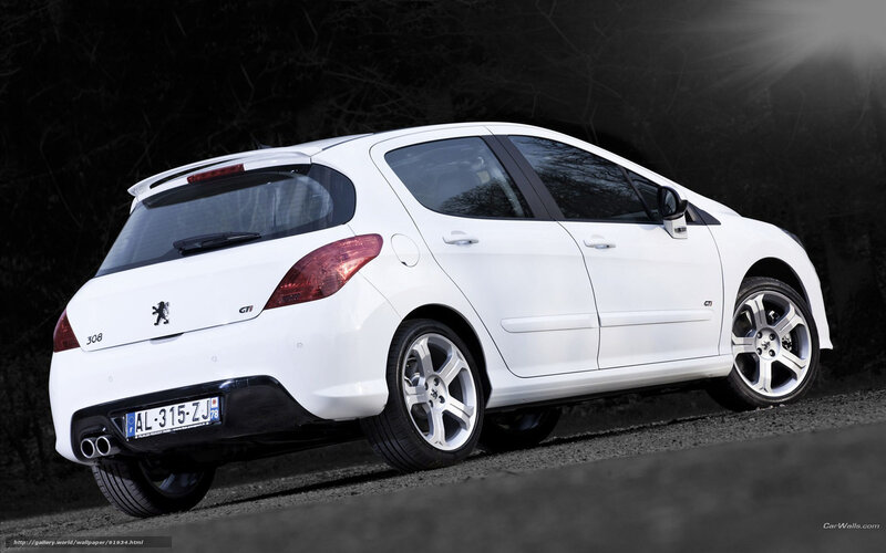 white peugeot 308 gti car