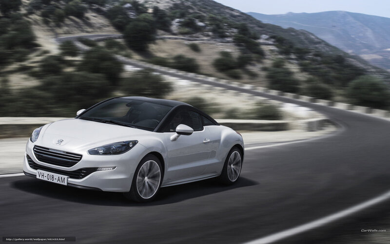 White Peugeot RCZ driving on road