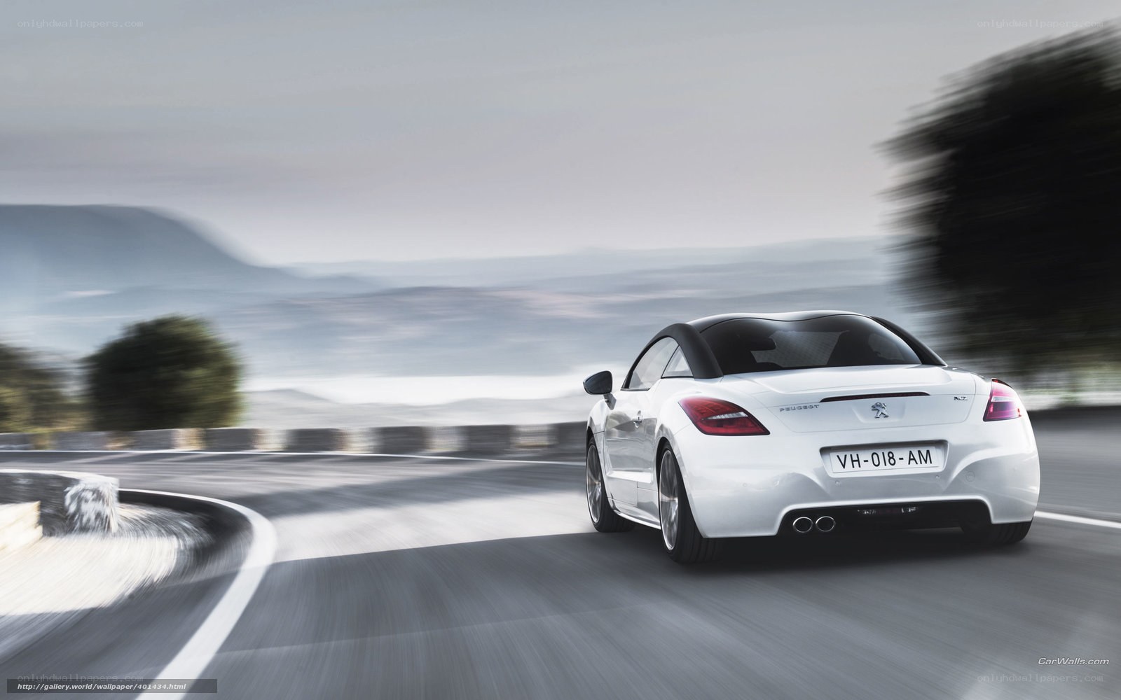 White Peugeot RCZ in motion