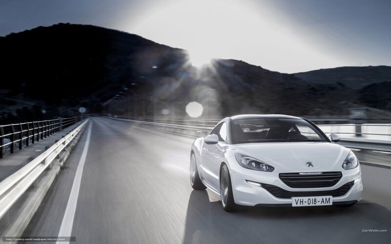 White Peugeot RCZ on a bridge