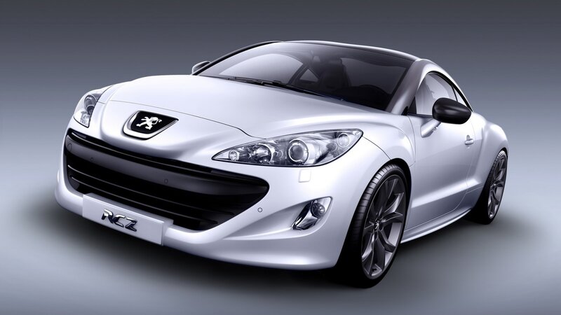 White Peugeot RCZ sports car
