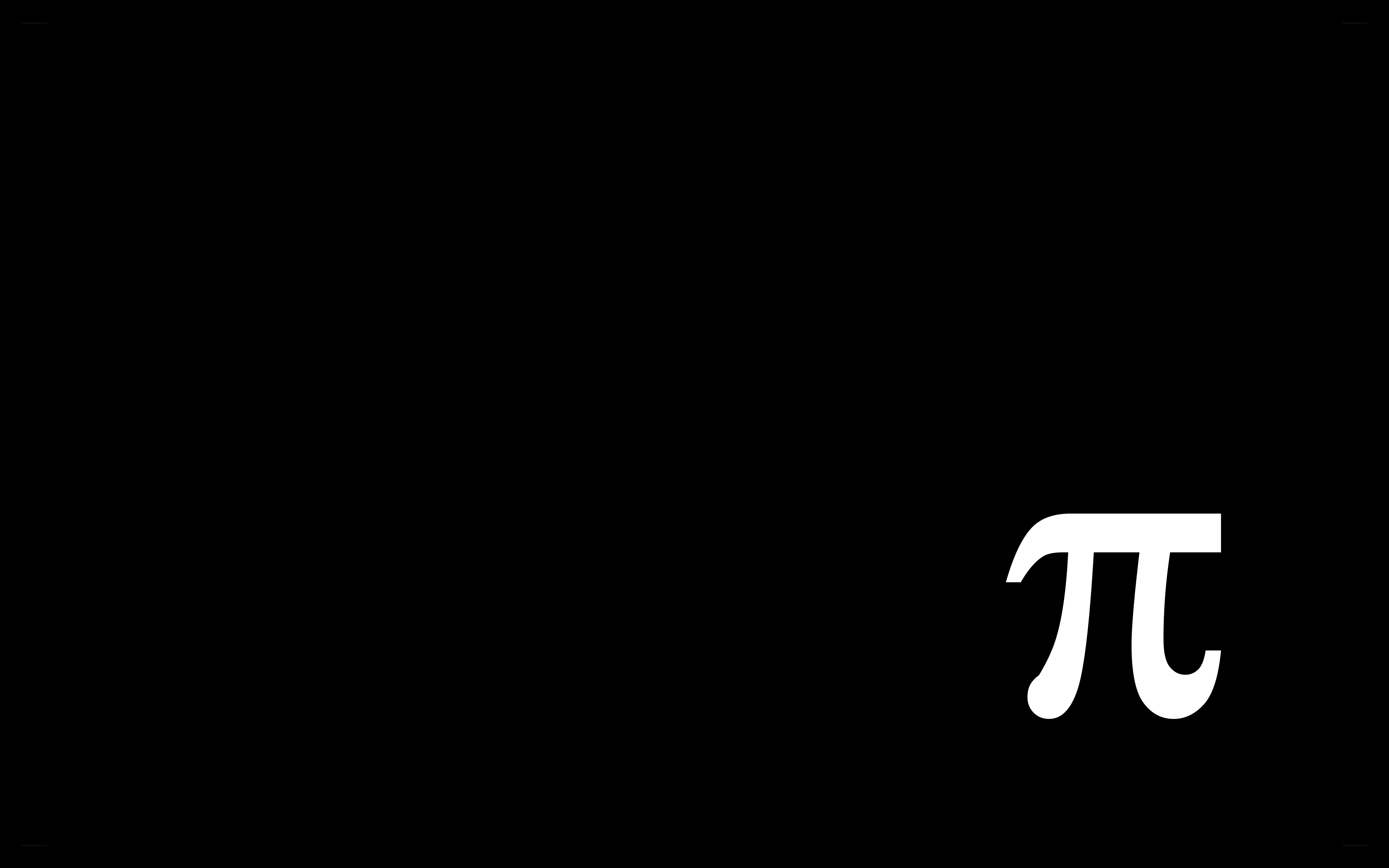 white pi symbol on black