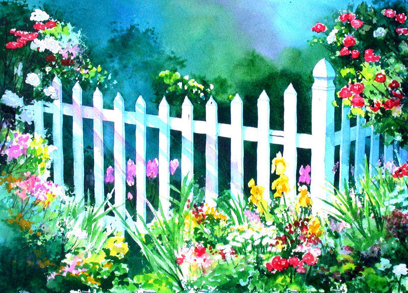 White Picket Fence Garden — Green