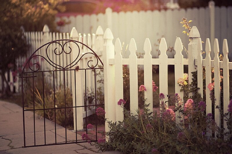 White Picket Fence Gate — Serene