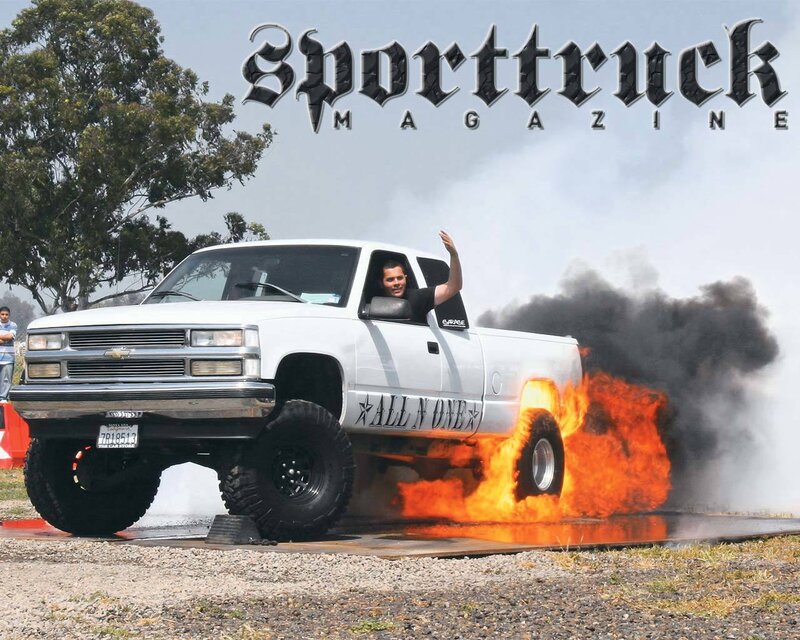 White Pickup Truck Burning