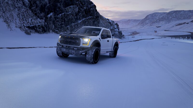White Pickup Truck — Cold